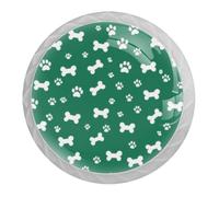 DragonBtu 4 Pack Paws Bones Round Cabinet Knobs Kitchen Cupboard Knob White Drawer Pulls Dresser Handle with Screws Furniture Decoration 1.37"