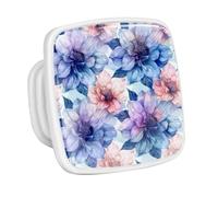 DragonBtu 4 Pack Square Cabinet Handle Cupboard Glowing in the Dark Drawer Pulls Handle Aesthetic Art Flower Drawer Knobs with Screws Furniture Decor