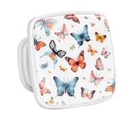 DragonBtu 4 Pack Square Cabinet Handle Cupboard Glowing in the Dark Drawer Pulls Handle Art Butterfly Drawer Knobs with Screws Furniture Decor