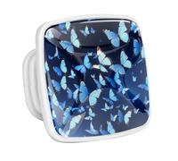 DragonBtu 4 Pack Square Cabinet Handle Cupboard Glowing in the Dark Drawer Pulls Handle Art Butterfly Drawer Knobs with Screws Furniture Decor