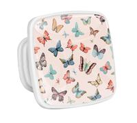 DragonBtu 4 Pack Square Cabinet Handle Cupboard Glowing in the Dark Drawer Pulls Handle Art Butterfly Drawer Knobs with Screws Furniture Decor