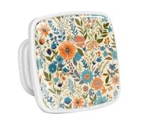 DragonBtu 4 Pack Square Cabinet Handle Cupboard Glowing in the Dark Drawer Pulls Handle Art Flower Drawer Knobs with Screws Furniture Decor