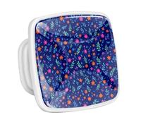 DragonBtu 4 Pack Square Cabinet Handle Cupboard Glowing in the Dark Drawer Pulls Handle Art Flower Drawer Knobs with Screws Furniture Decor