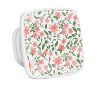 DragonBtu 4 Pack Square Cabinet Handle Cupboard Glowing in the Dark Drawer Pulls Handle Art Flower Drawer Knobs with Screws Furniture Decor