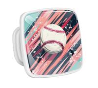 DragonBtu 4 Pack Square Cabinet Handle Cupboard Glowing in the Dark Drawer Pulls Handle Baseball Ball Background Drawer Knobs with Screws Furniture Decor