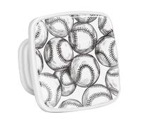 DragonBtu 4 Pack Square Cabinet Handle Cupboard Glowing in the Dark Drawer Pulls Handle Baseball Ball Background Drawer Knobs with Screws Furniture Decor