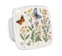 DragonBtu 4 Pack Square Cabinet Handle Cupboard Glowing in the Dark Drawer Pulls Handle Botanical Butterflies Wildflowers Floral Drawer Knobs with Screws Furniture Decor