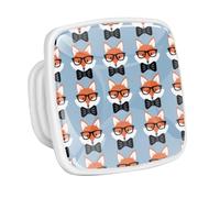 DragonBtu 4 Pack Square Cabinet Handle Cupboard Glowing in the Dark Drawer Pulls Handle Cartoon Foxes Drawer Knobs with Screws Furniture Decor