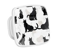 DragonBtu 4 Pack Square Cabinet Handle Cupboard Glowing in the Dark Drawer Pulls Handle Cats Drawer Knobs with Screws Furniture Decor