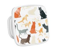 DragonBtu 4 Pack Square Cabinet Handle Cupboard Glowing in the Dark Drawer Pulls Handle Cats Drawer Knobs with Screws Furniture Decor