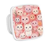 DragonBtu 4 Pack Square Cabinet Handle Cupboard Glowing in the Dark Drawer Pulls Handle Cats Florals Drawer Knobs with Screws Furniture Decor