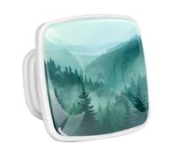 DragonBtu 4 Pack Square Cabinet Handle Cupboard Glowing in the Dark Drawer Pulls Handle Cloud Pine Forest Drawer Knobs with Screws Furniture Decor