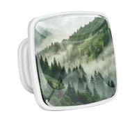 DragonBtu 4 Pack Square Cabinet Handle Cupboard Glowing in the Dark Drawer Pulls Handle Cloud Pine Forest Drawer Knobs with Screws Furniture Decor