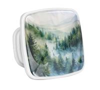 DragonBtu 4 Pack Square Cabinet Handle Cupboard Glowing in the Dark Drawer Pulls Handle Cloud Pine Forest Drawer Knobs with Screws Furniture Decor