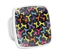 DragonBtu 4 Pack Square Cabinet Handle Cupboard Glowing in the Dark Drawer Pulls Handle Colored Dog Bones Drawer Knobs with Screws Furniture Decor