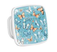 DragonBtu 4 Pack Square Cabinet Handle Cupboard Glowing in the Dark Drawer Pulls Handle Colorful Art Butterfly Drawer Knobs with Screws Furniture Decor