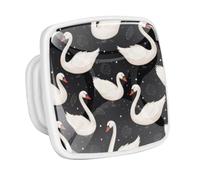 DragonBtu 4 Pack Square Cabinet Handle Cupboard Glowing in the Dark Drawer Pulls Handle Cute Swans Drawer Knobs with Screws Furniture Decor