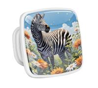 DragonBtu 4 Pack Square Cabinet Handle Cupboard Glowing in the Dark Drawer Pulls Handle Cute Zebra and Flower Drawer Knobs with Screws Furniture Decor