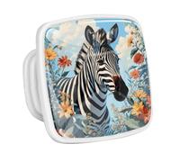 DragonBtu 4 Pack Square Cabinet Handle Cupboard Glowing in the Dark Drawer Pulls Handle Cute Zebra Drawer Knobs with Screws Furniture Decor