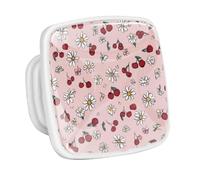 DragonBtu 4 Pack Square Cabinet Handle Cupboard Glowing in the Dark Drawer Pulls Handle Daisies and Cherries Drawer Knobs with Screws Furniture Decor