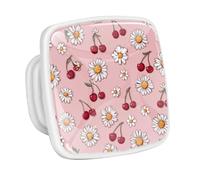 DragonBtu 4 Pack Square Cabinet Handle Cupboard Glowing in the Dark Drawer Pulls Handle Daisies and Cherries Drawer Knobs with Screws Furniture Decor