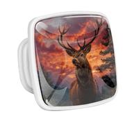 DragonBtu 4 Pack Square Cabinet Handle Cupboard Glowing in the Dark Drawer Pulls Handle Deer Drawer Knobs with Screws Furniture Decor