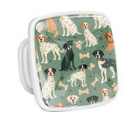 DragonBtu 4 Pack Square Cabinet Handle Cupboard Glowing in the Dark Drawer Pulls Handle Dogs Bones Drawer Knobs with Screws Furniture Decor