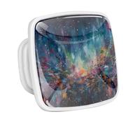 DragonBtu 4 Pack Square Cabinet Handle Cupboard Glowing in the Dark Drawer Pulls Handle Dreamy Starry Sky Nights Drawer Knobs with Screws Furniture Decor