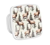 DragonBtu 4 Pack Square Cabinet Handle Cupboard Glowing in the Dark Drawer Pulls Handle Elk Forest Drawer Knobs with Screws Furniture Decor