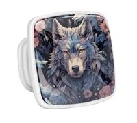DragonBtu 4 Pack Square Cabinet Handle Cupboard Glowing in the Dark Drawer Pulls Handle Froest Wolf Aesthetic Pattern Drawer Knobs with Screws Furniture Decor