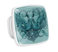 DragonBtu 4 Pack Square Cabinet Handle Cupboard Glowing in the Dark Drawer Pulls Handle Heart Shaped Octopus Drawer Knobs with Screws Furniture Decor