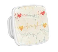 DragonBtu 4 Pack Square Cabinet Handle Cupboard Glowing in the Dark Drawer Pulls Handle Heartbeats Pattern Drawer Knobs with Screws Furniture Decor