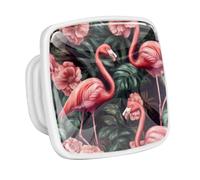 DragonBtu 4 Pack Square Cabinet Handle Cupboard Glowing in the Dark Drawer Pulls Handle Leaf Flamingo Drawer Knobs with Screws Furniture Decor