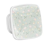 DragonBtu 4 Pack Square Cabinet Handle Cupboard Glowing in the Dark Drawer Pulls Handle Lilies Flower Drawer Knobs with Screws Furniture Decor