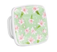 DragonBtu 4 Pack Square Cabinet Handle Cupboard Glowing in the Dark Drawer Pulls Handle Lilies Pretty Drawer Knobs with Screws Furniture Decor