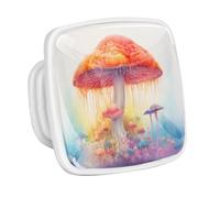 DragonBtu 4 Pack Square Cabinet Handle Cupboard Glowing in the Dark Drawer Pulls Handle Mushroom Rainbow Painting Drawer Knobs with Screws Furniture Decor