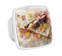 DragonBtu 4 Pack Square Cabinet Handle Cupboard Glowing in the Dark Drawer Pulls Handle Music Notes Violin Leaf Painting Drawer Knobs with Screws Furniture Decor