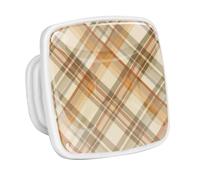 DragonBtu 4 Pack Square Cabinet Handle Cupboard Glowing in the Dark Drawer Pulls Handle Plaid Pattern Beige Drawer Knobs with Screws Furniture Decor
