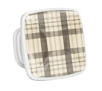 DragonBtu 4 Pack Square Cabinet Handle Cupboard Glowing in the Dark Drawer Pulls Handle Plaid Pattern Beige Drawer Knobs with Screws Furniture Decor