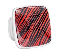 DragonBtu 4 Pack Square Cabinet Handle Cupboard Glowing in the Dark Drawer Pulls Handle Red Zebra Stripes Drawer Knobs with Screws Furniture Decor