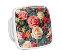 DragonBtu 4 Pack Square Cabinet Handle Cupboard Glowing in the Dark Drawer Pulls Handle Roses Drawer Knobs with Screws Furniture Decor