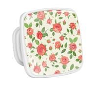 DragonBtu 4 Pack Square Cabinet Handle Cupboard Glowing in the Dark Drawer Pulls Handle Roses Green Leaf Pattern Drawer Knobs with Screws Furniture Decor