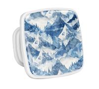 DragonBtu 4 Pack Square Cabinet Handle Cupboard Glowing in the Dark Drawer Pulls Handle Snow Mountain Forest Drawer Knobs with Screws Furniture Decor