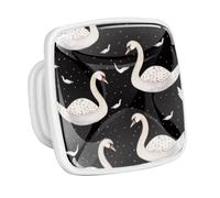 DragonBtu 4 Pack Square Cabinet Handle Cupboard Glowing in the Dark Drawer Pulls Handle Swans Drawer Knobs with Screws Furniture Decor