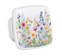DragonBtu 4 Pack Square Cabinet Handle Cupboard Glowing in the Dark Drawer Pulls Handle Watercolor Wildflowers Floral Drawer Knobs with Screws Furniture Decor