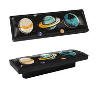 DragonBtu 4 Pcs Rectangle Cabinet Handle Cupboard Knob Drawer Pulls Handle Cartoon Planets Drawer Knobs with Screws Furniture Decor