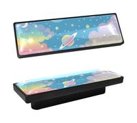 DragonBtu 4 Pcs Rectangle Cabinet Handle Cupboard Knob Drawer Pulls Handle Colorful Sky Stars Planets Drawer Knobs with Screws Furniture Decor