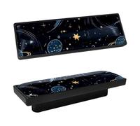 DragonBtu 4 Pcs Rectangle Cabinet Handle Cupboard Knob Drawer Pulls Handle Cute Night Sky Planets Comets Drawer Knobs with Screws Furniture Decor