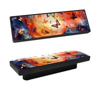 DragonBtu 4 Pcs Rectangle Cabinet Handle Cupboard Knob Drawer Pulls Handle Dancing Butterflies Galaxy Drawer Knobs with Screws Furniture Decor