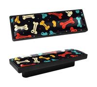 DragonBtu 4 Pcs Rectangle Cabinet Handle Cupboard Knob Drawer Pulls Handle Dog Bones Color Drawer Knobs with Screws Furniture Decor